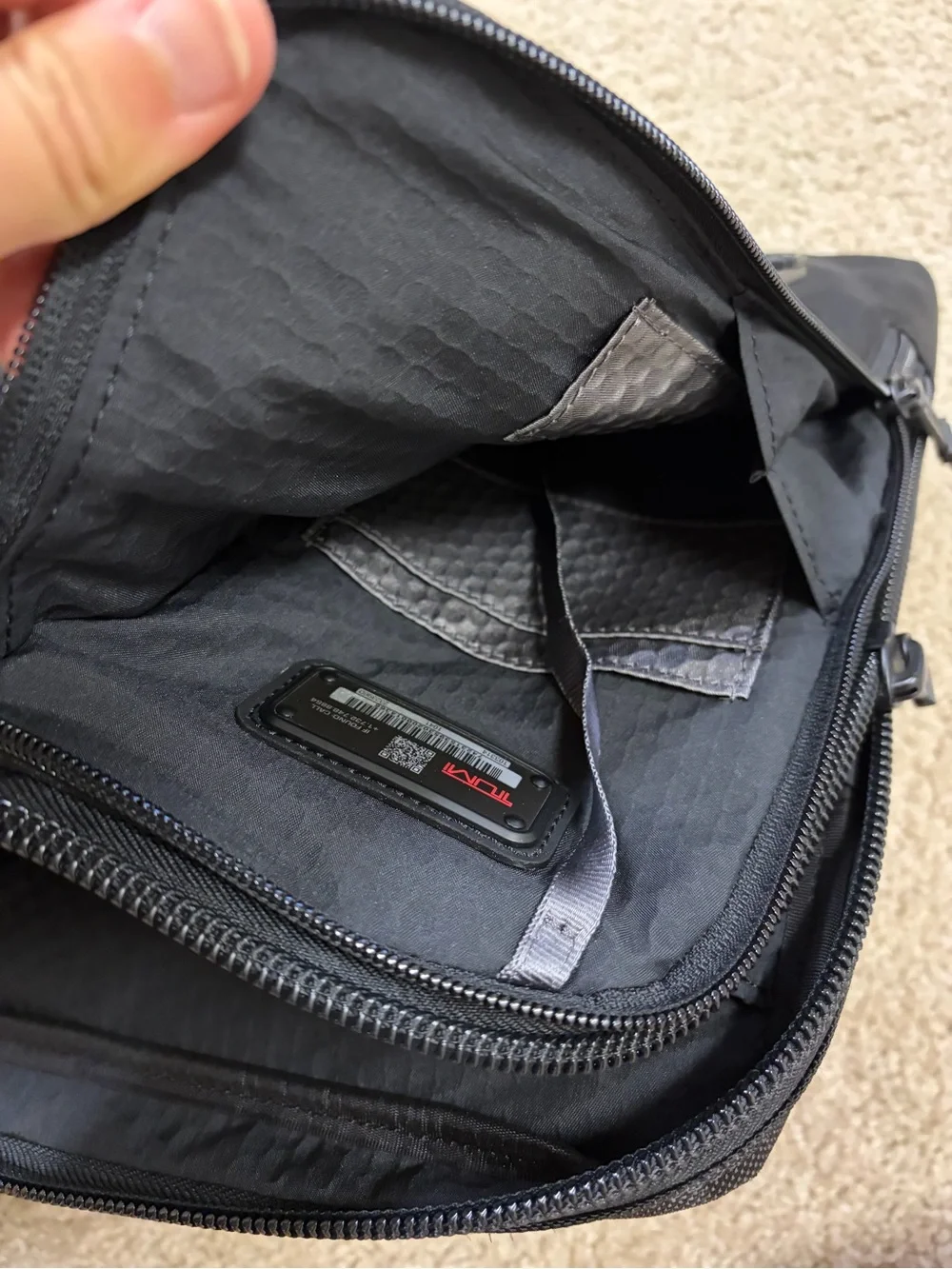 Tumi Black Nylon Laptop Briefcase with Leather Accents